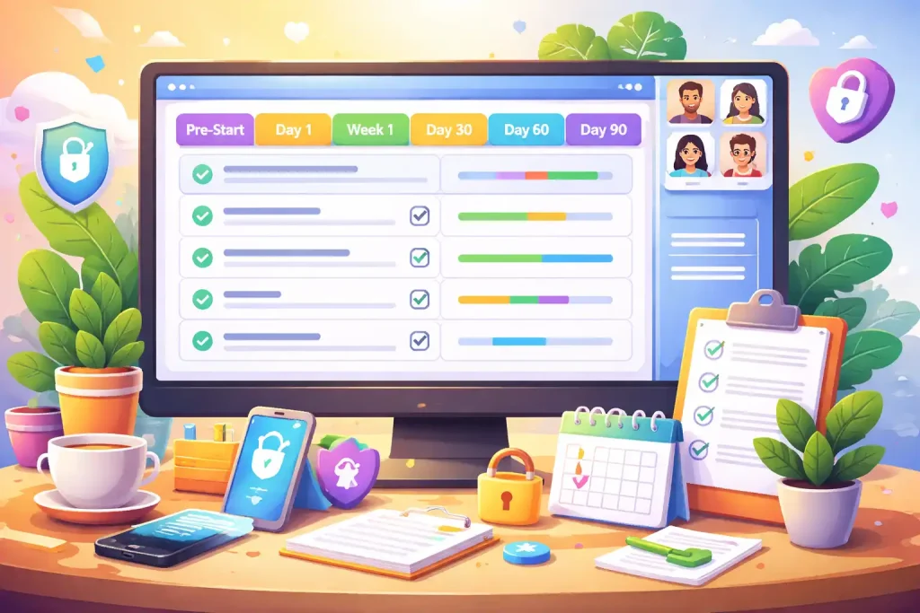 Employee Onboarding Checklist (30-60-90 Plan) — Interactive HR Template Build